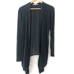 41 Hawthorn black draped open front cardigan